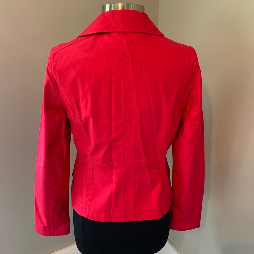 Cherry Red Lightweight Double Breasted Button Cro… - image 3